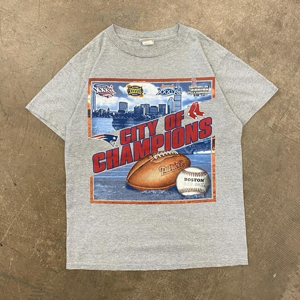 Vintage Lee Sport New England Patriots Boston Red Sox City of Champions Shirt M